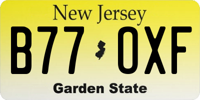 NJ license plate B77OXF