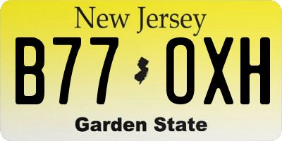 NJ license plate B77OXH