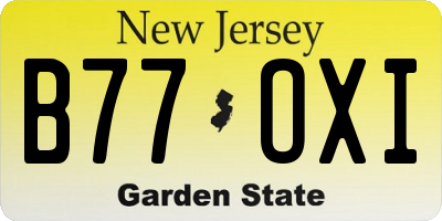 NJ license plate B77OXI