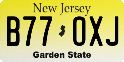 NJ license plate B77OXJ