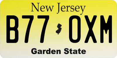 NJ license plate B77OXM