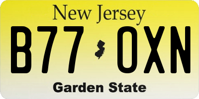 NJ license plate B77OXN