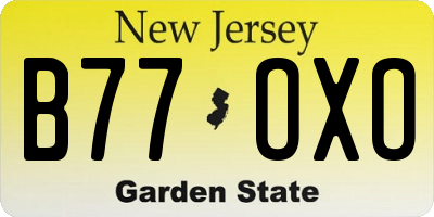 NJ license plate B77OXO