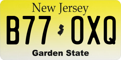 NJ license plate B77OXQ