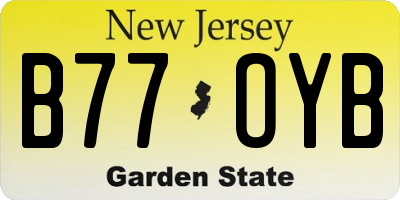 NJ license plate B77OYB