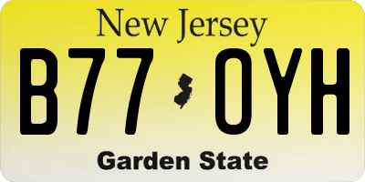 NJ license plate B77OYH