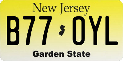 NJ license plate B77OYL
