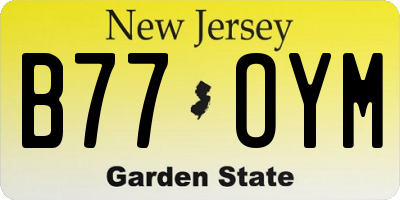 NJ license plate B77OYM