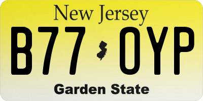 NJ license plate B77OYP