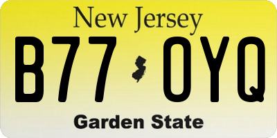 NJ license plate B77OYQ