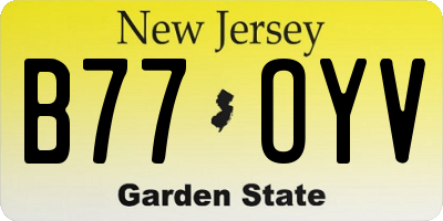 NJ license plate B77OYV