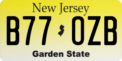 NJ license plate B77OZB