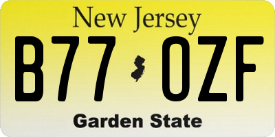 NJ license plate B77OZF