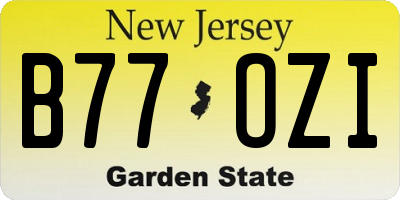 NJ license plate B77OZI