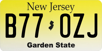 NJ license plate B77OZJ