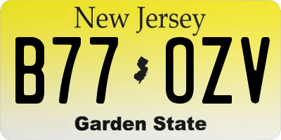 NJ license plate B77OZV
