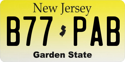 NJ license plate B77PAB