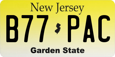 NJ license plate B77PAC
