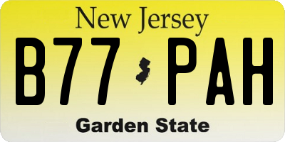 NJ license plate B77PAH