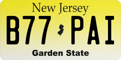 NJ license plate B77PAI