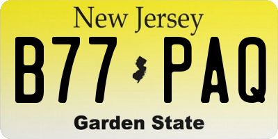 NJ license plate B77PAQ