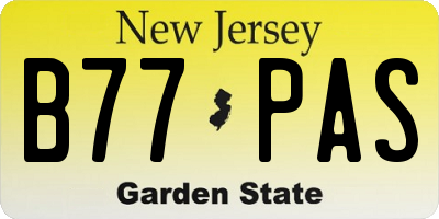 NJ license plate B77PAS