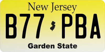 NJ license plate B77PBA