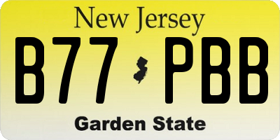 NJ license plate B77PBB