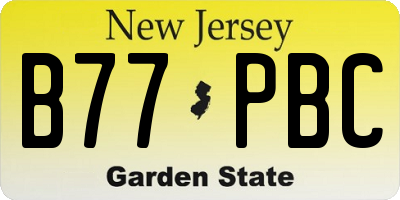 NJ license plate B77PBC