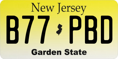 NJ license plate B77PBD