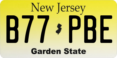 NJ license plate B77PBE
