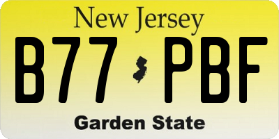 NJ license plate B77PBF