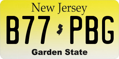 NJ license plate B77PBG