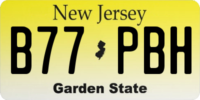 NJ license plate B77PBH