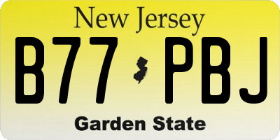 NJ license plate B77PBJ