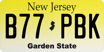 NJ license plate B77PBK