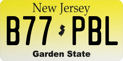 NJ license plate B77PBL