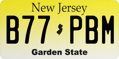 NJ license plate B77PBM