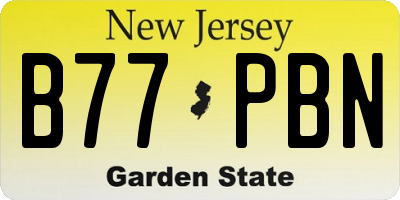 NJ license plate B77PBN