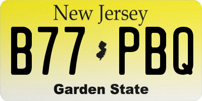 NJ license plate B77PBQ