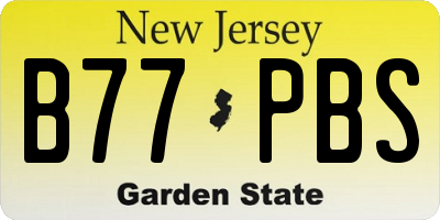 NJ license plate B77PBS