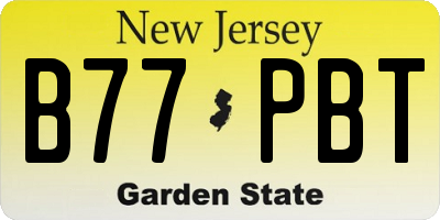 NJ license plate B77PBT
