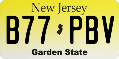 NJ license plate B77PBV