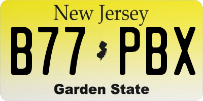 NJ license plate B77PBX
