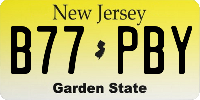 NJ license plate B77PBY