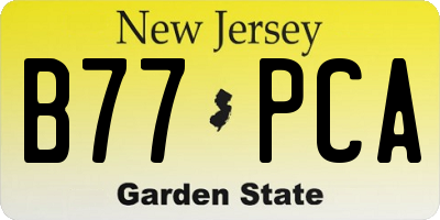 NJ license plate B77PCA