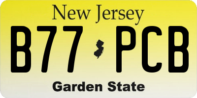 NJ license plate B77PCB