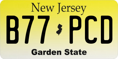 NJ license plate B77PCD