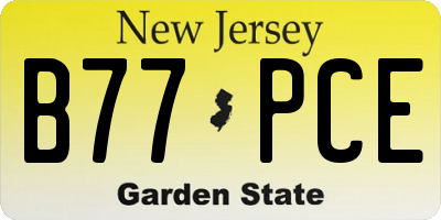 NJ license plate B77PCE