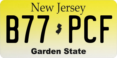 NJ license plate B77PCF